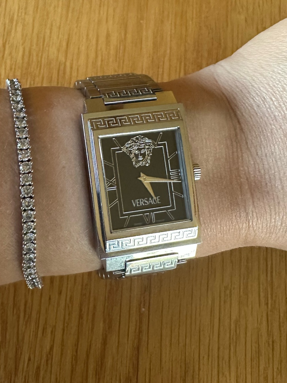 VERSACE LANDMARK RECTANGLE QUARTZ WATCH